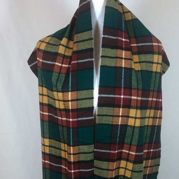 Vintage Tartan Plaid Scarf – Jewel Tone Winter Classic - Picture 8 of 13